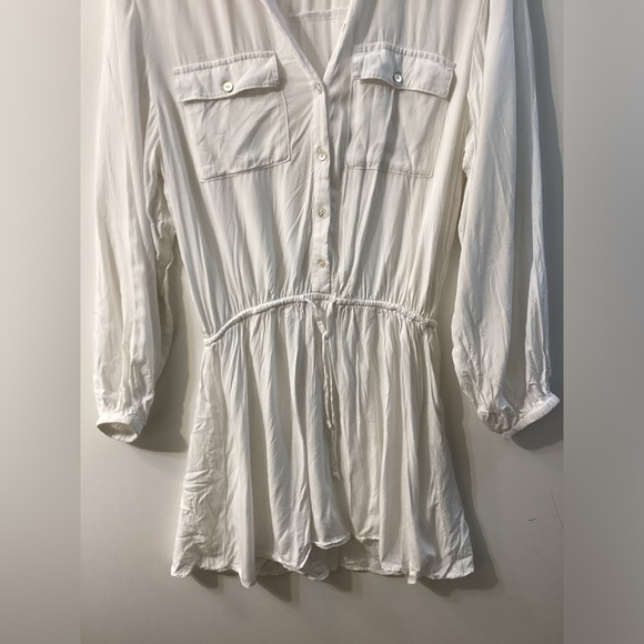 L*Space Amelia White Button-Down Swimsuit Cover-Up Dress Shirt Size S - Picture 4 of 15